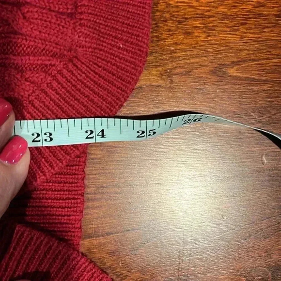 Croft & Barrow Womens Cardigan Red L Shawl Collar Cable Knit 3 Button Closure - Picture 13 of 14